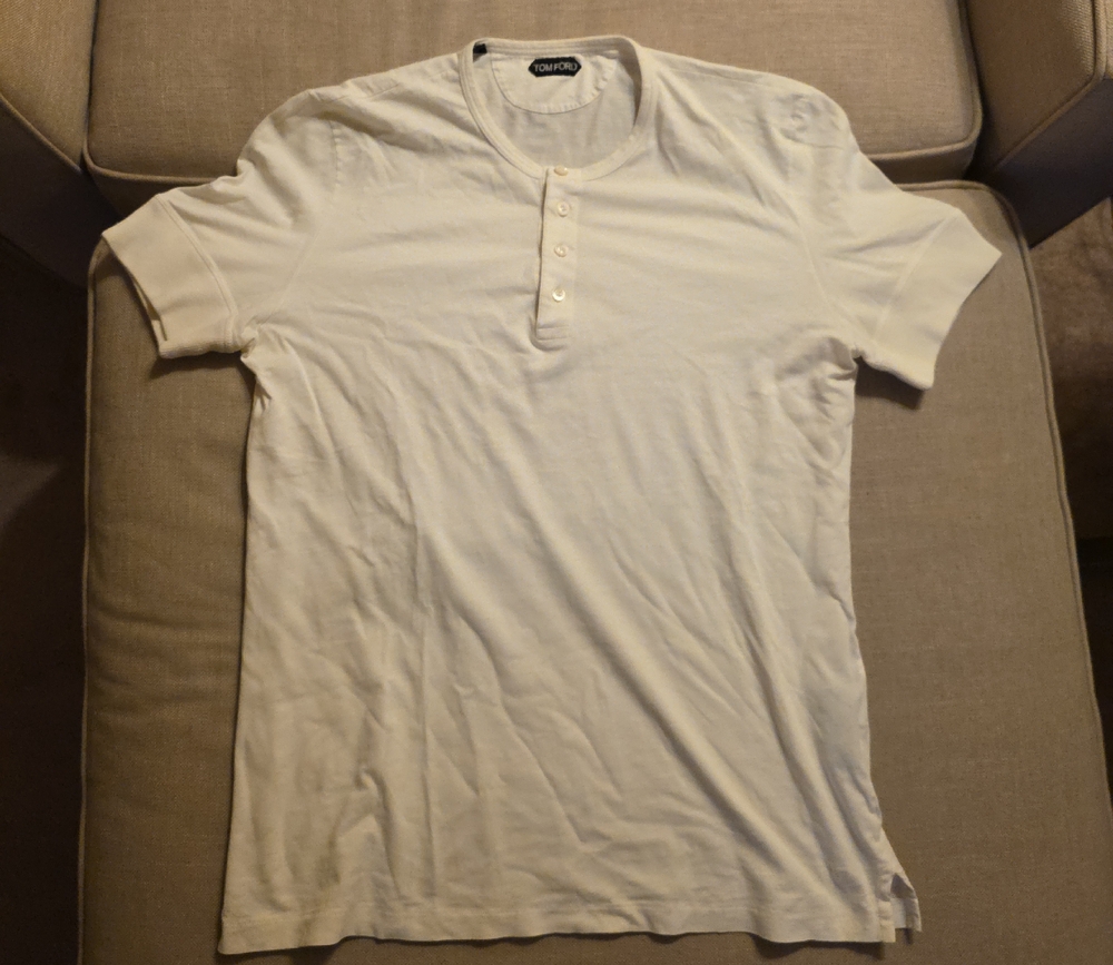 Tom Ford White Short Sleeve Henley